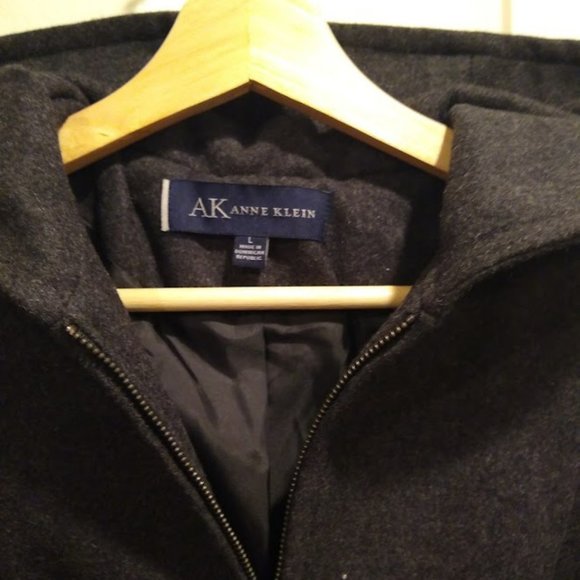 Anne Klein Hooded Wool Blend Coat size Large - Picture 2 of 7